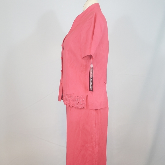 Jessica Howard two piece coral dress suit size 6P - Picture 3 of 16